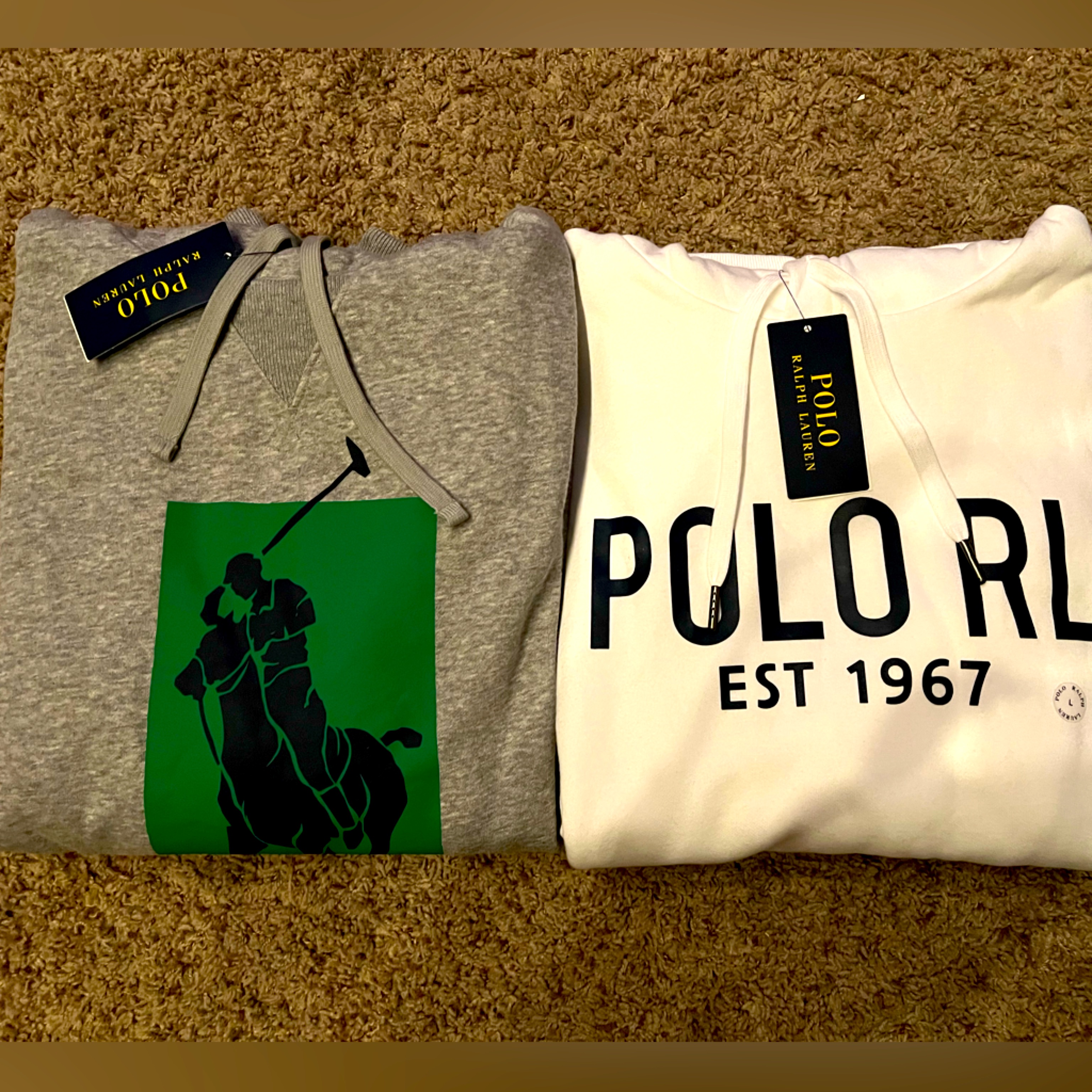 $148 Polo Ralph Lauren Premium Fleece Classic Hoodie Sweatshirt Men L Sweater